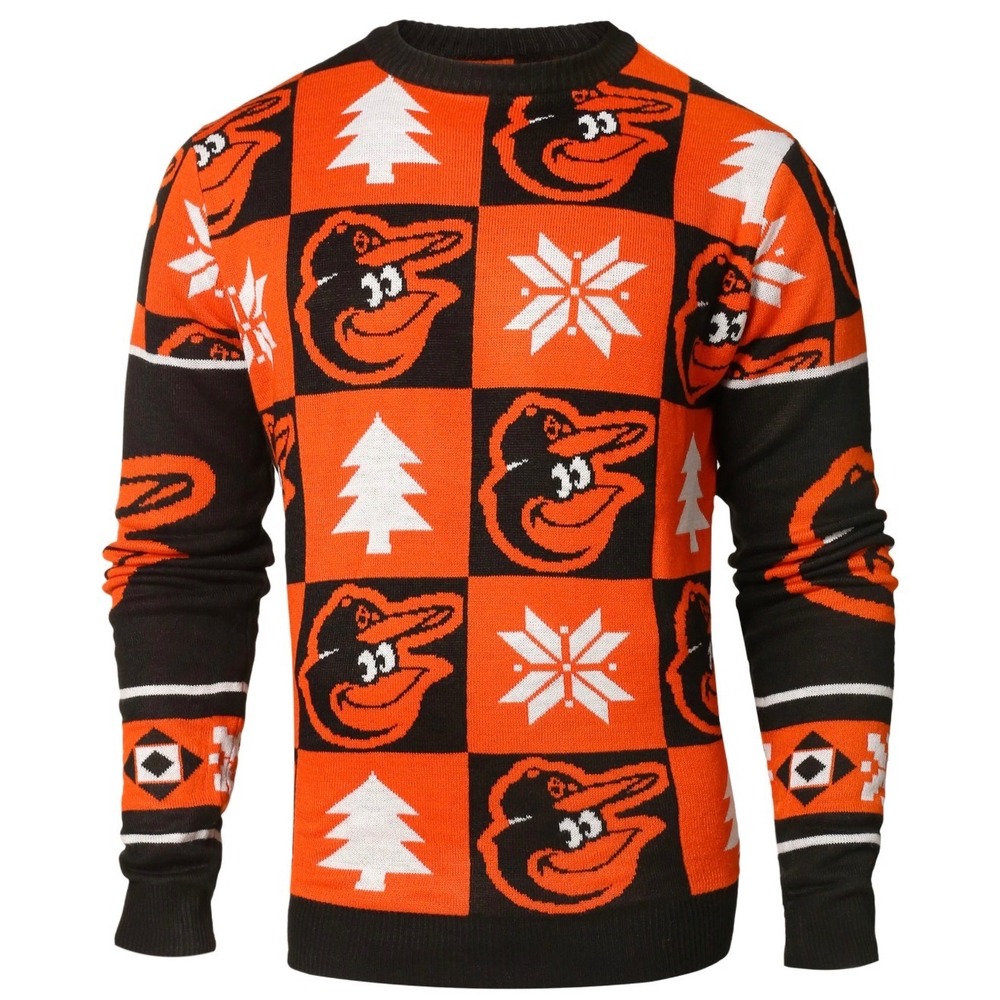 MLB Baltimore Orioles Black Patches
Ugly Pullover Sweater Size Small NWOT